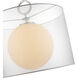 Arosia 1 Light 20 inch Chrome Pendant Ceiling Light in 9, White Fabric