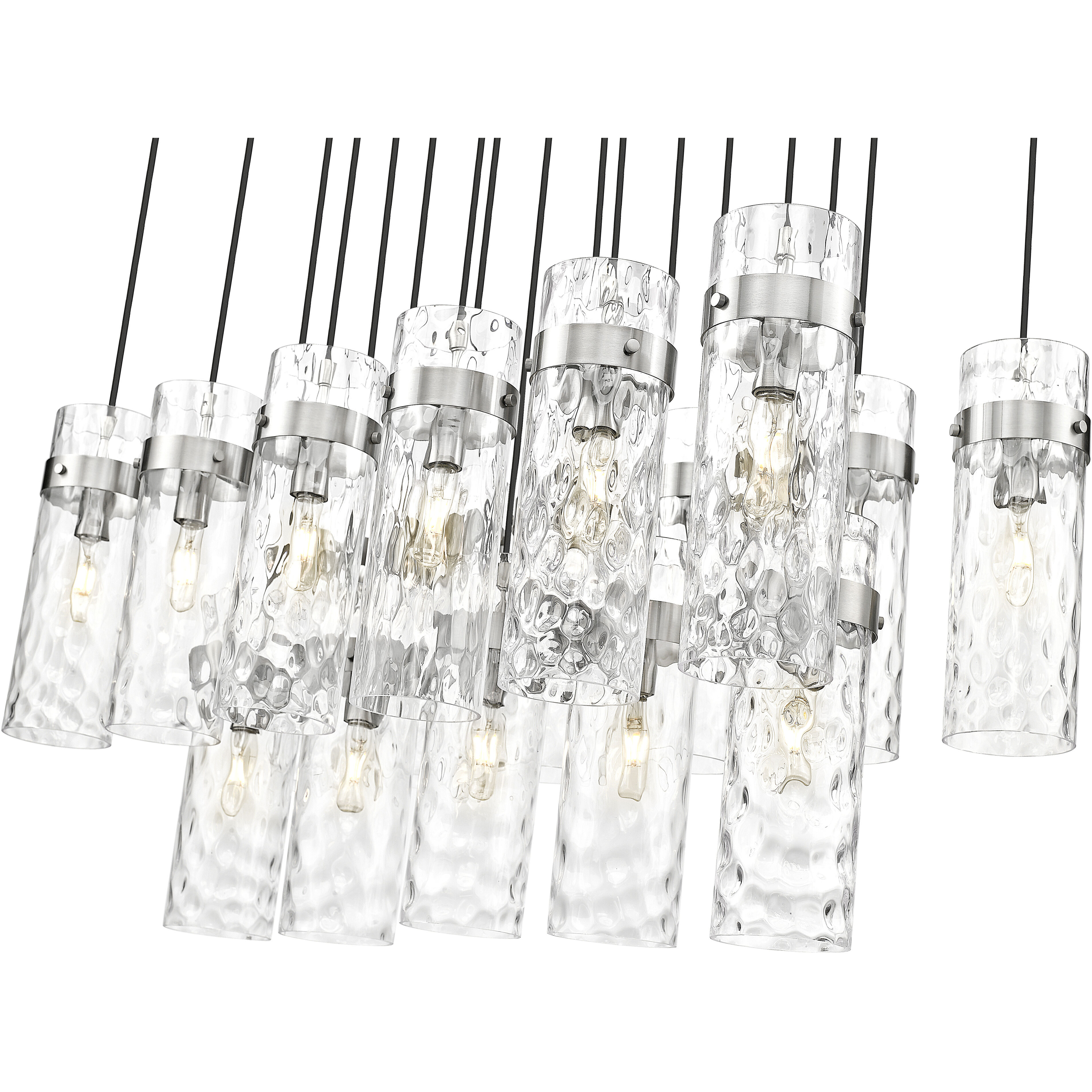 Fontaine Linear Chandelier Ceiling Light in Brushed Nickel