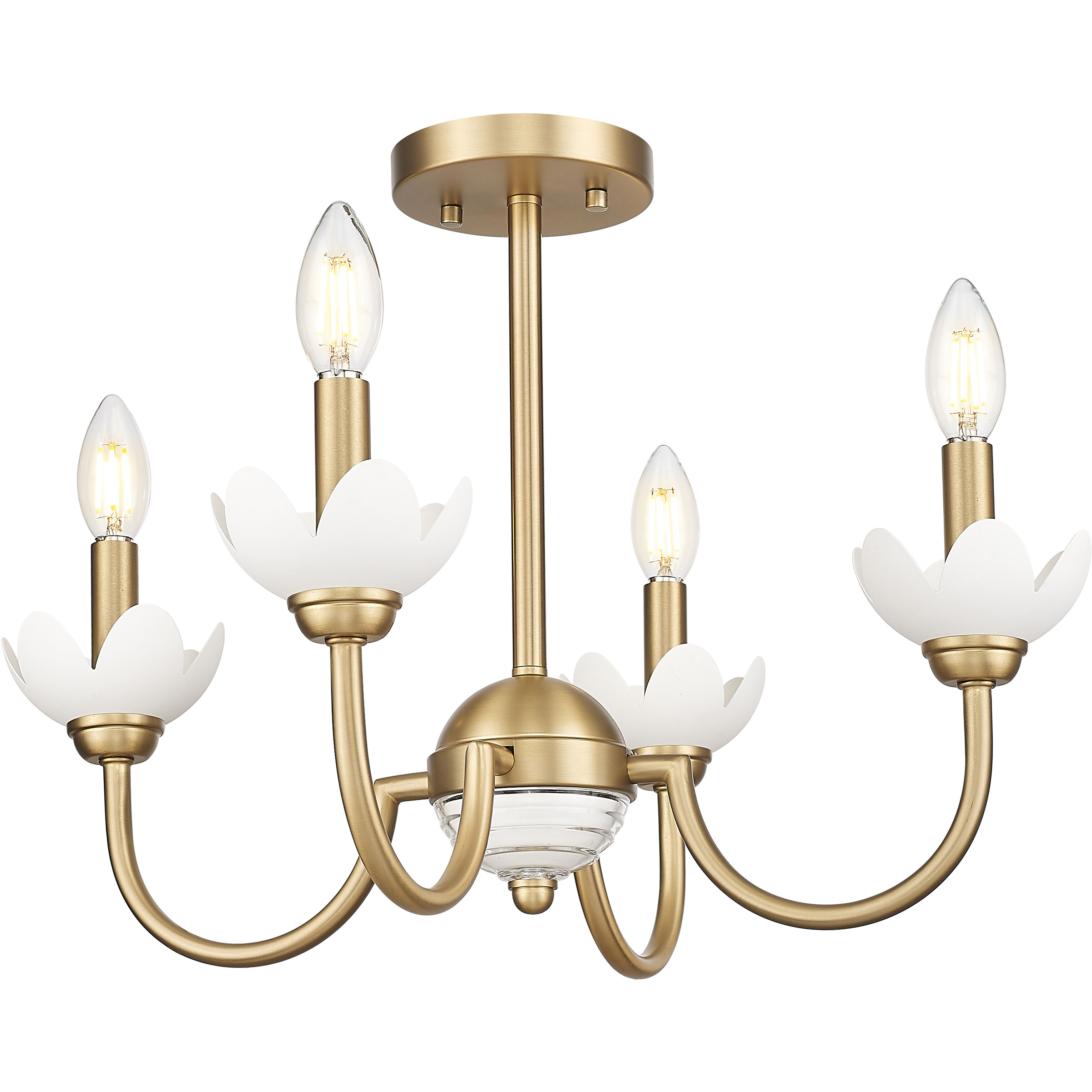 Allistair 4 Light 20 inch Modern Gold Semi Flush Mount Ceiling Light