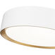 Kawan LED 12 inch Matte White and Modern Gold Flush Mount Ceiling Light