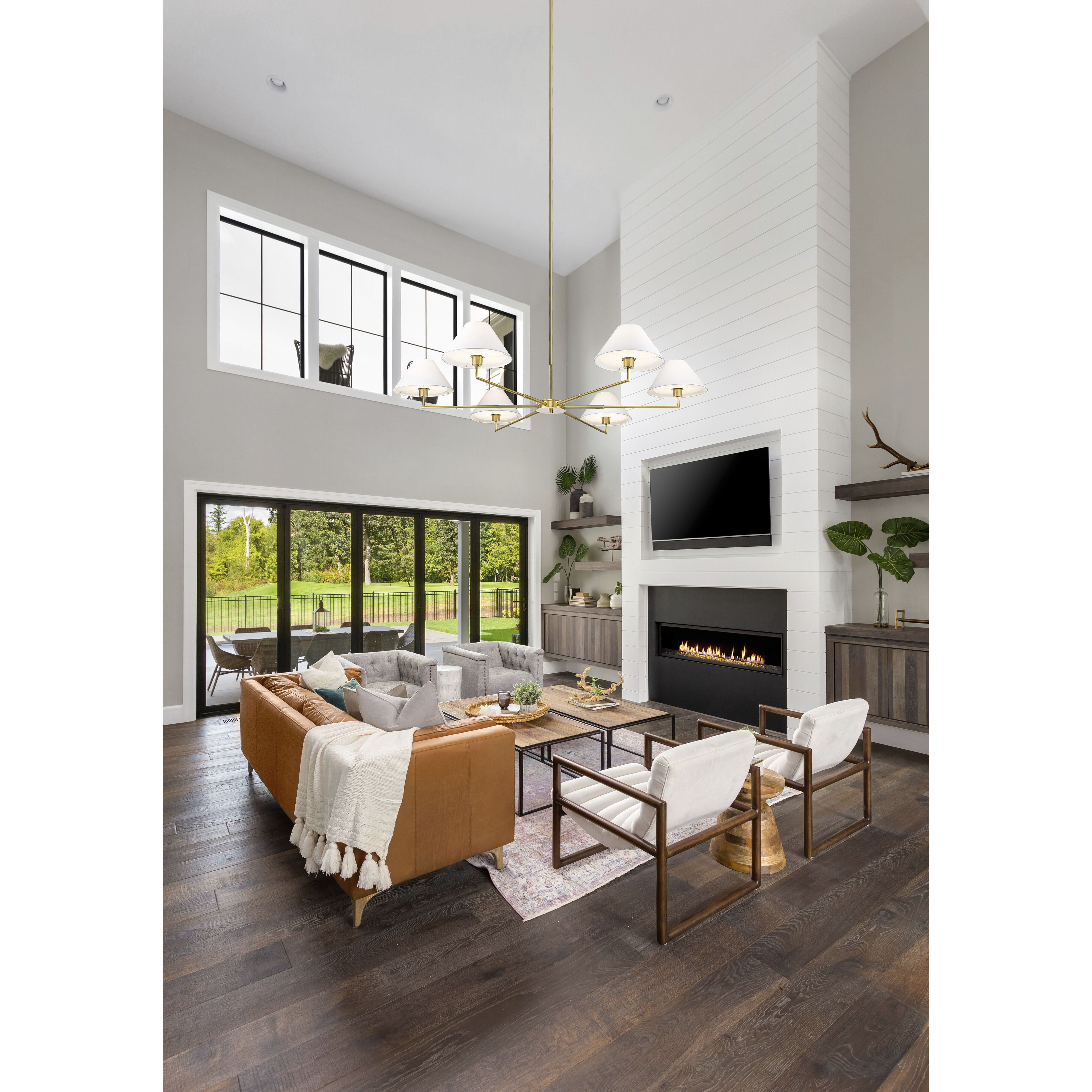 Leila 6 Light 63 inch Luxe Gold Chandelier Ceiling Light