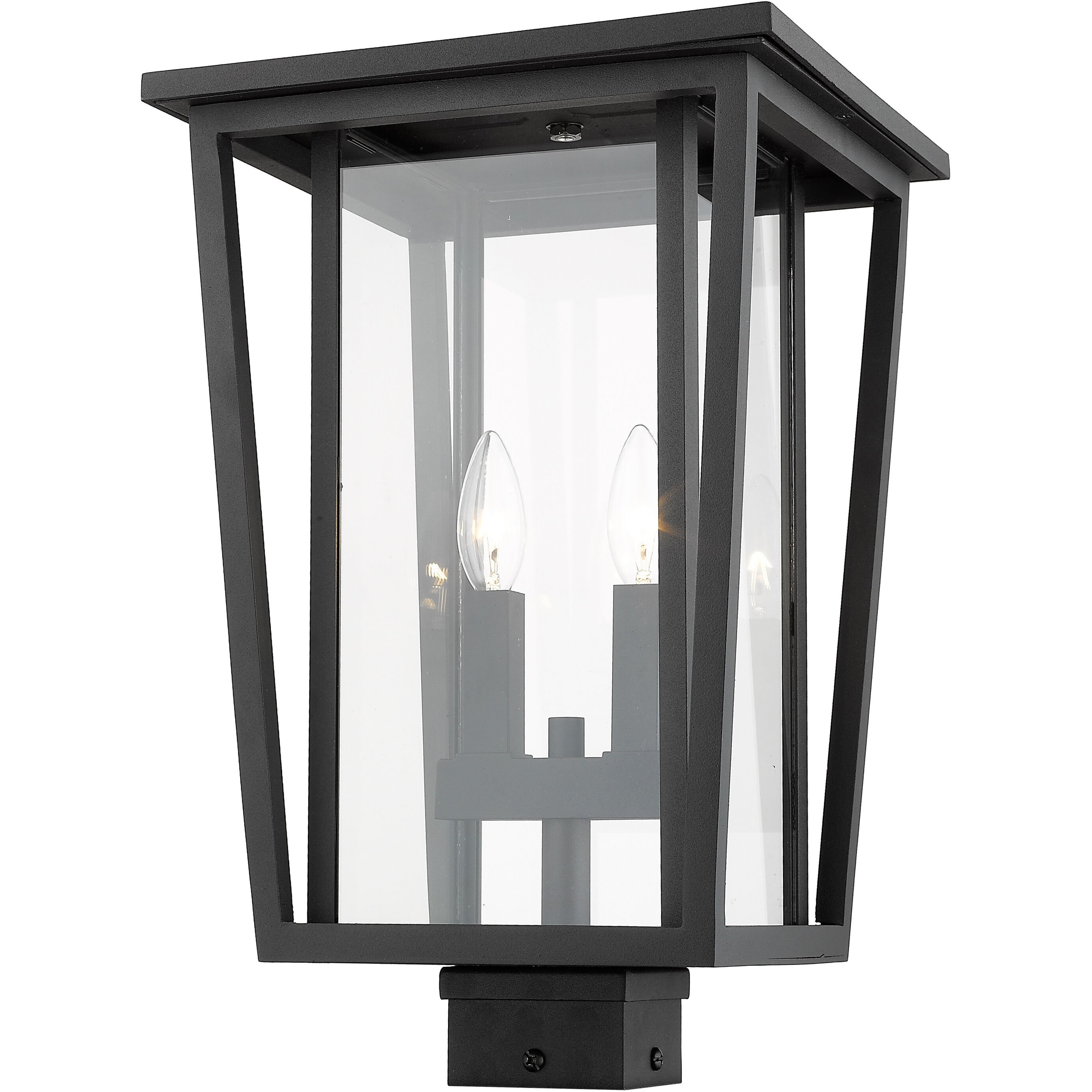 Seoul 2 Light 18.25 inch Black Outdoor Post Mount Fixture in 13