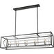 Euclid 10 Light 56 inch Chrome and Matte Black Linear Chandelier Ceiling Light