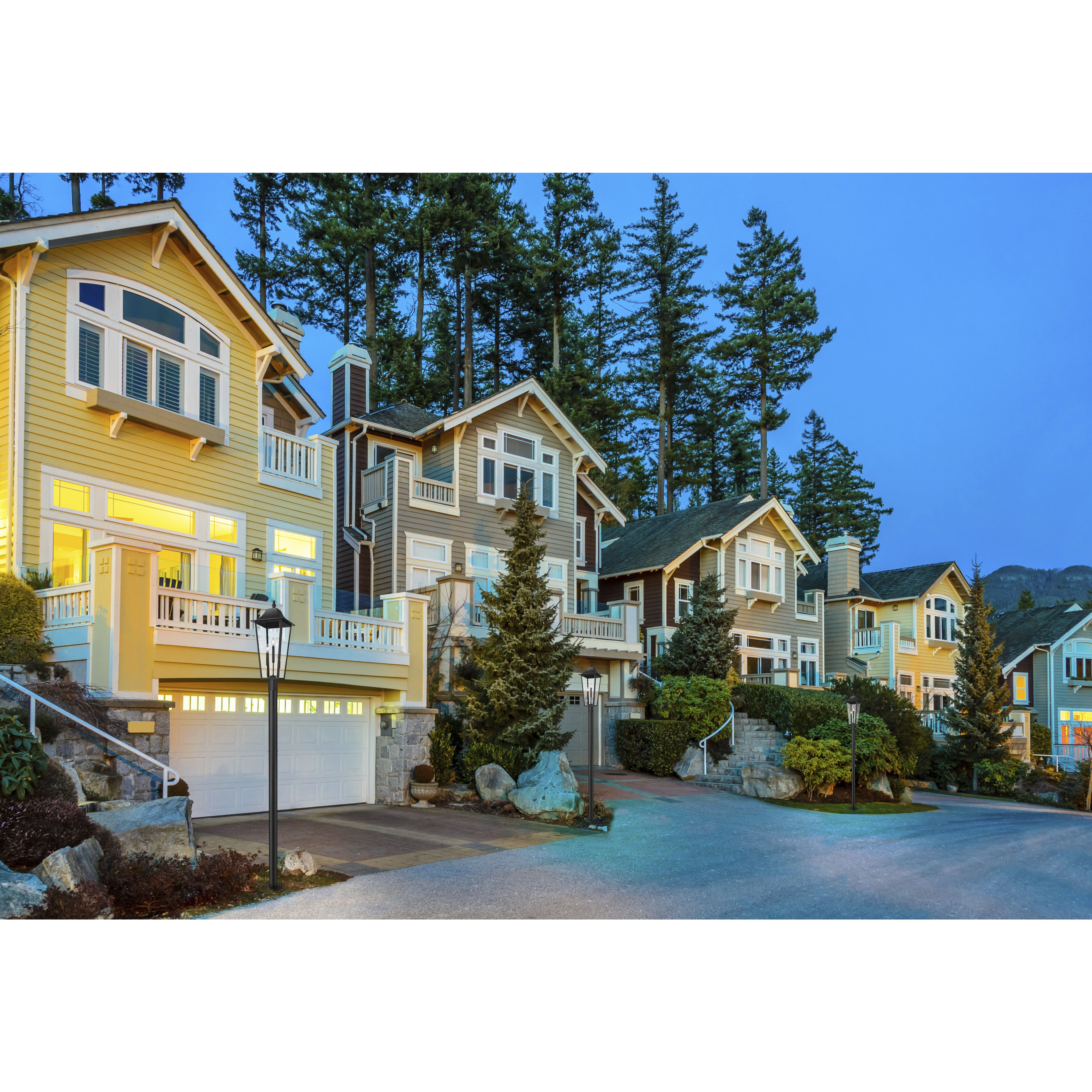 Gannon 3 Light 105.25 inch Black Outdoor Post Mounted Fixture in G9