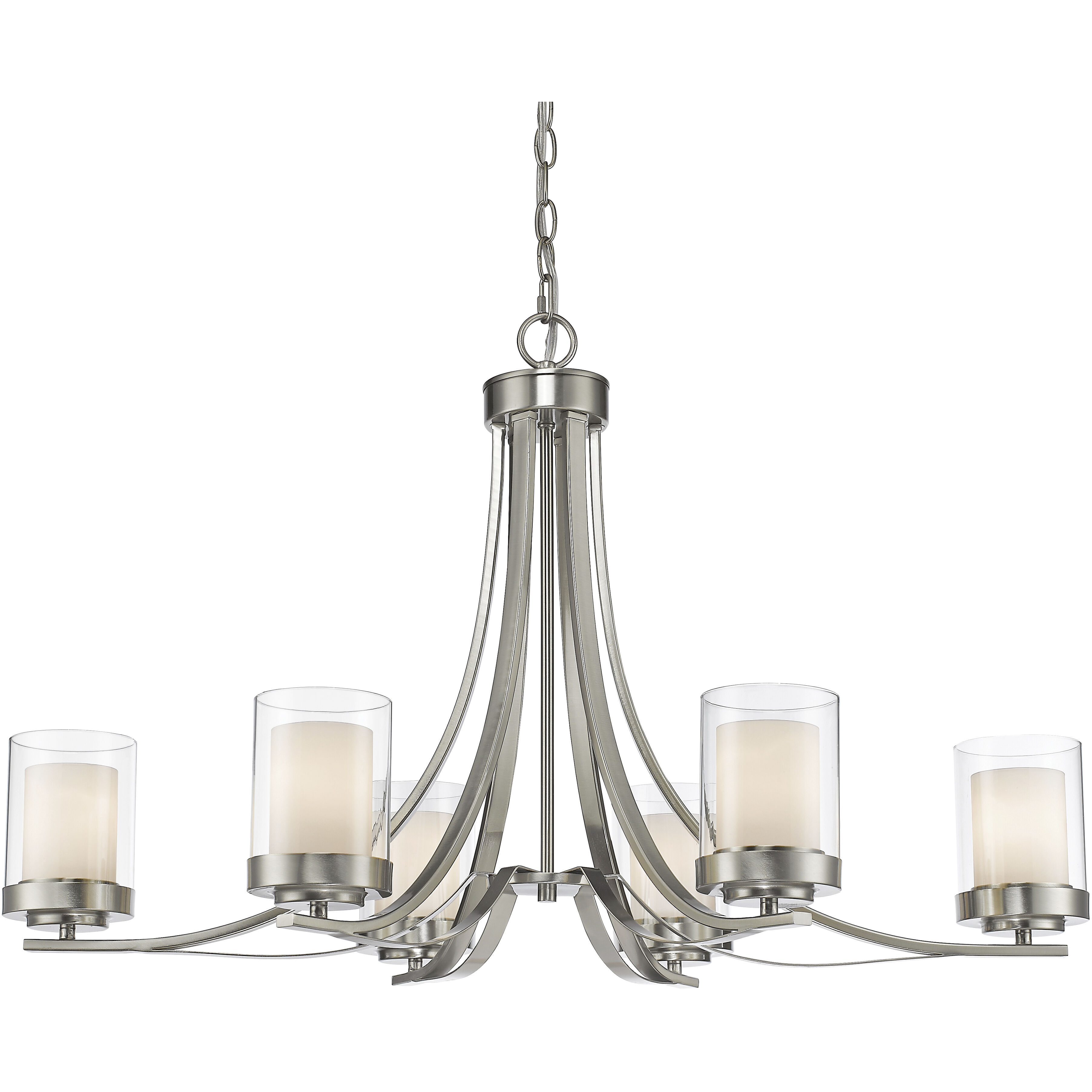 Willow 6 Light 35.25 inch Brushed Nickel Chandelier Ceiling Light
