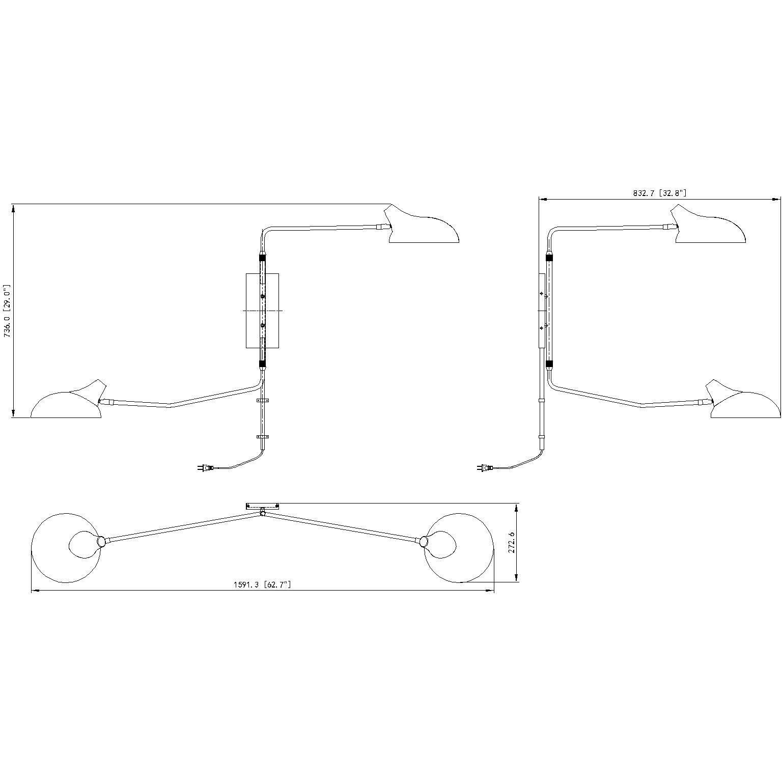 Bellamy 2 Light 62.75 inch Matte Black Wall Sconce Wall Light