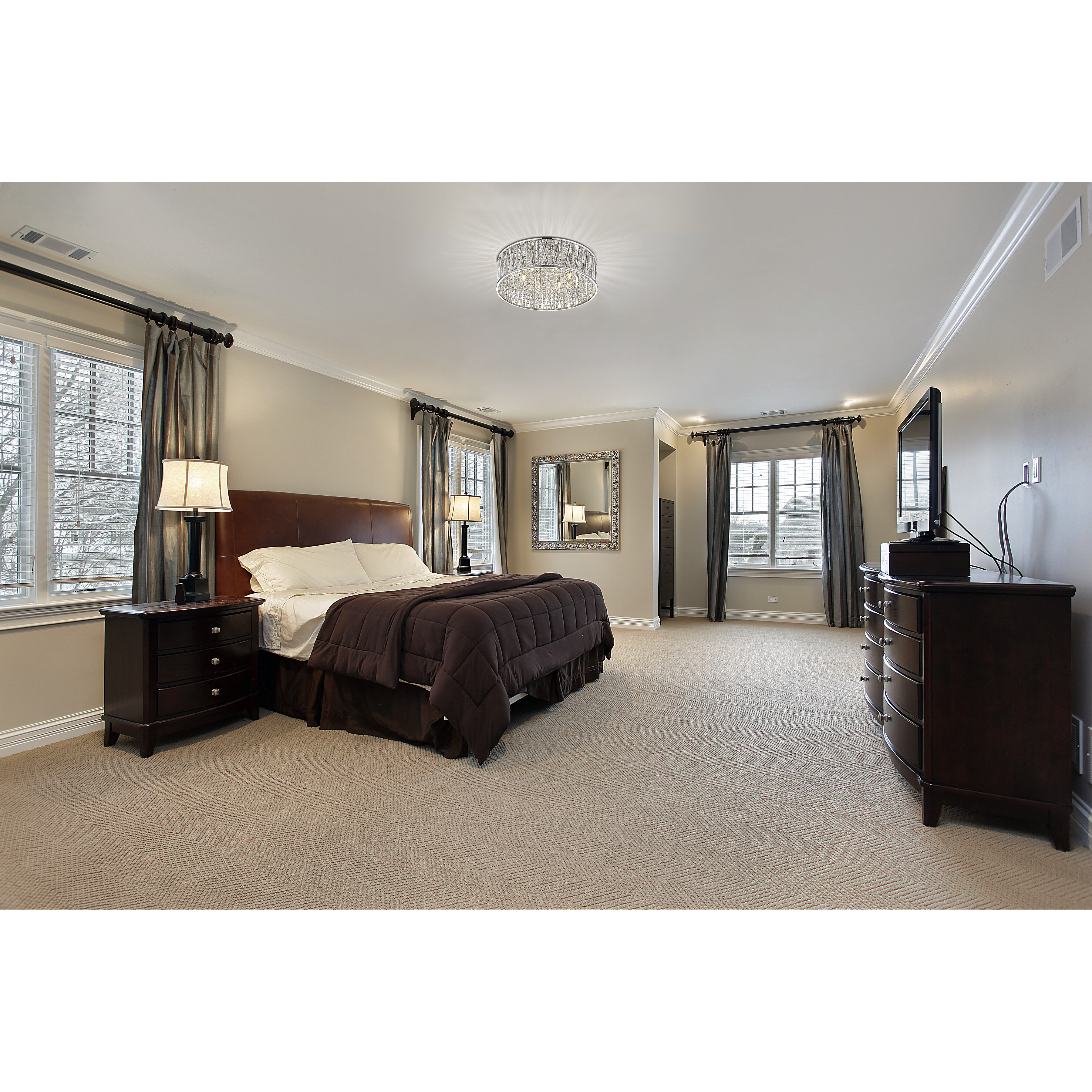 Terra 6 Light 15.75 inch Chrome Flush Mount Ceiling Light in 5.5