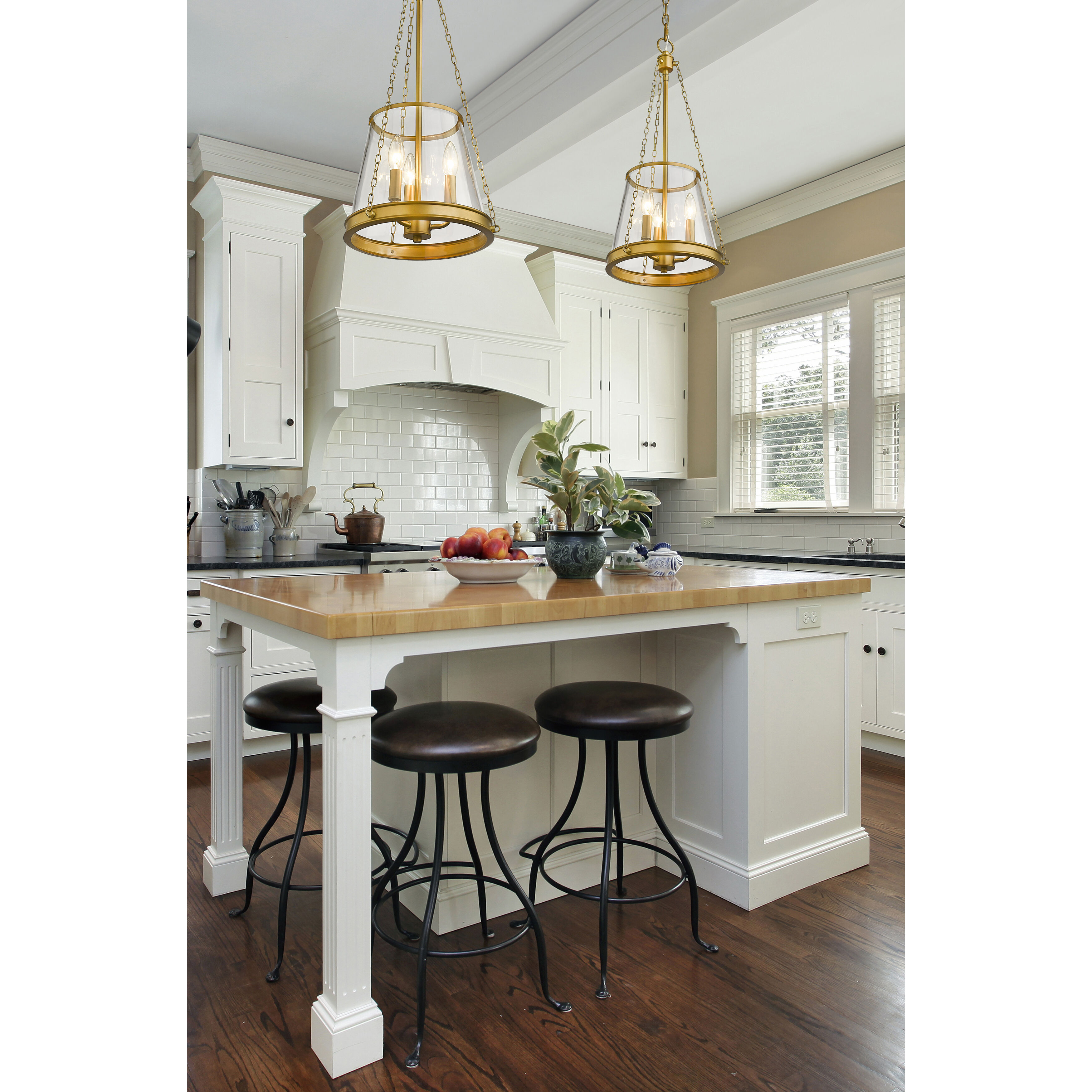Prescott 3 Light 12 inch Rubbed Brass Pendant Ceiling Light in Rubbed Bronze