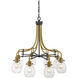 Kraken 8 Light 28 inch Matte Black/Olde Brass Chandelier Ceiling Light in Matte Black and Olde Brass