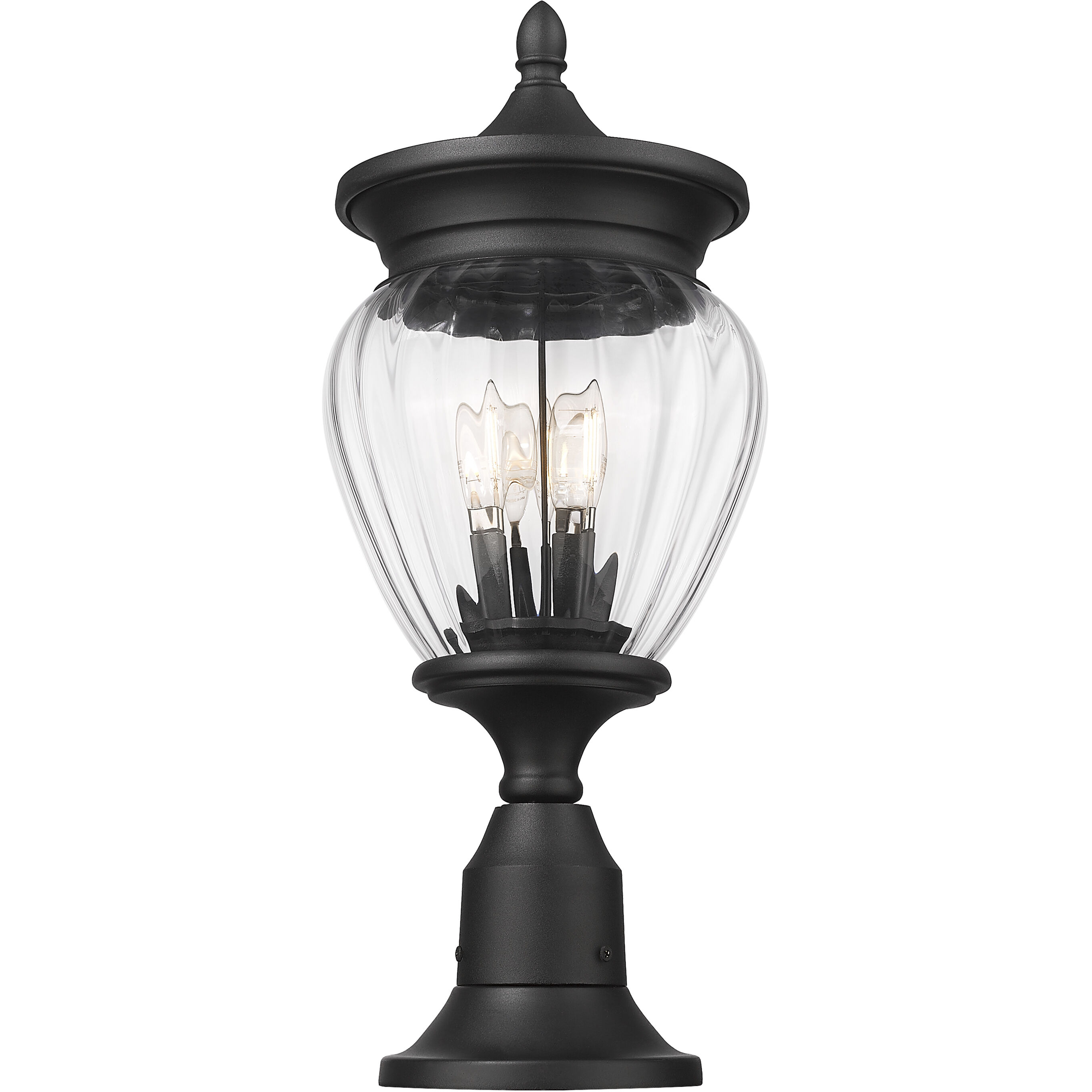 Davina 3 Light 22.25 inch Black Outdoor Pier Mounted Fixture in G9