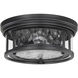 Clarion 2 Light 12 inch Matte Black Flush Mount Ceiling Light