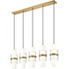 Cayden 5 Light 42 inch Modern Gold Linear Chandelier Ceiling Light
