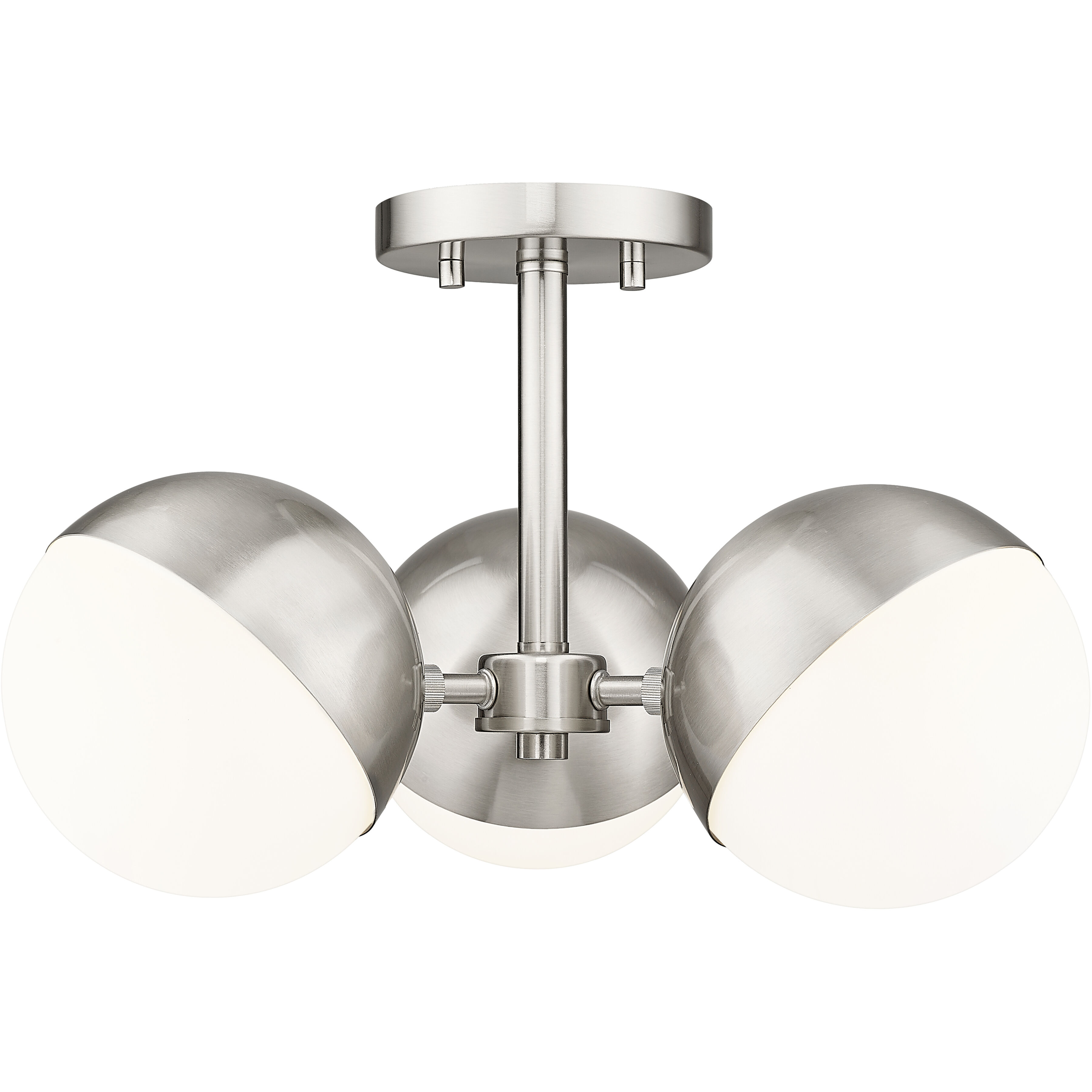 Realm Sphere 3 Light 17.25 inch Brushed Nickel Semi Flush Mount Ceiling Light