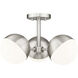 Realm Sphere 3 Light 17.25 inch Brushed Nickel Semi Flush Mount Ceiling Light