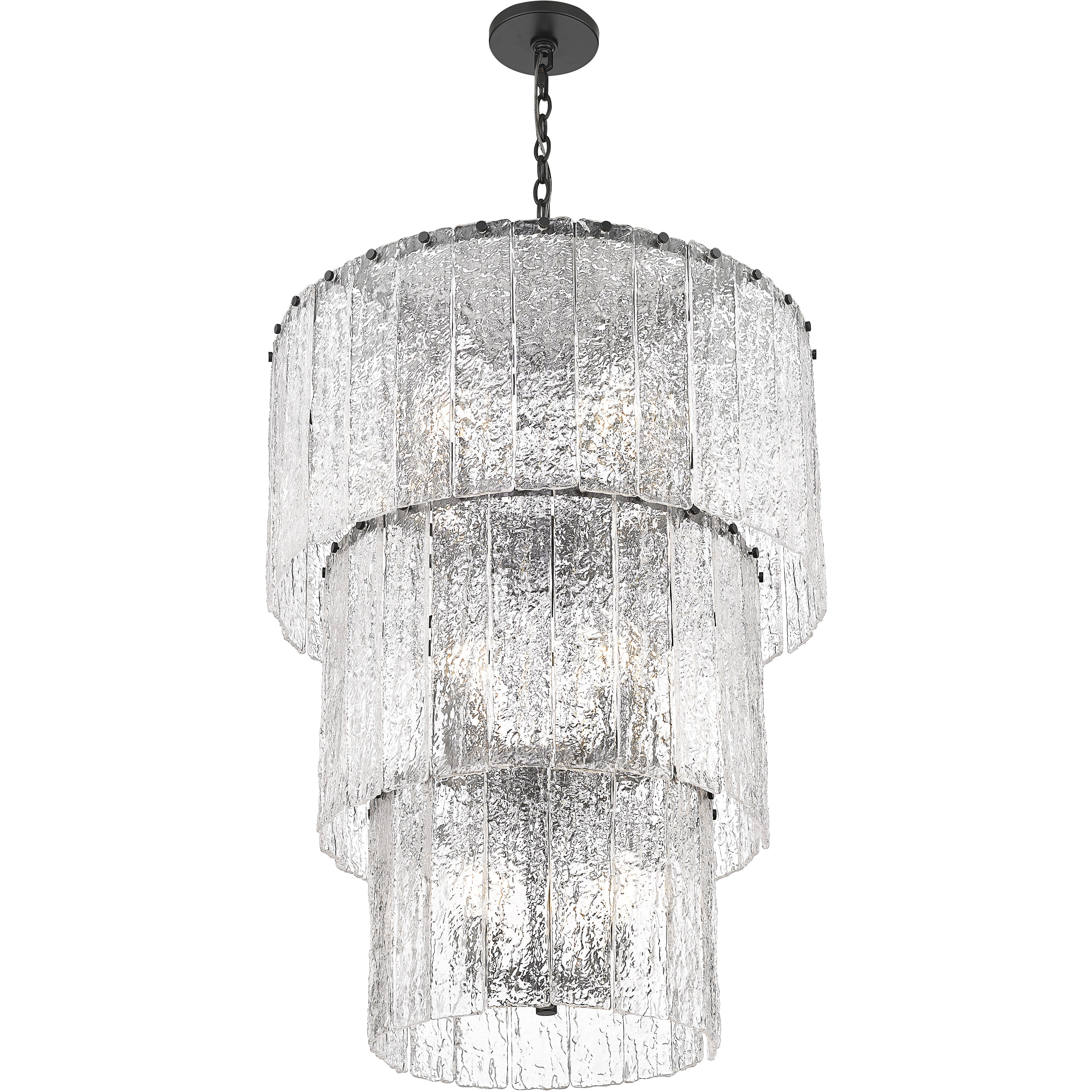 Glacier 12 Light 27.5 inch Matte Black Chandelier Ceiling Light