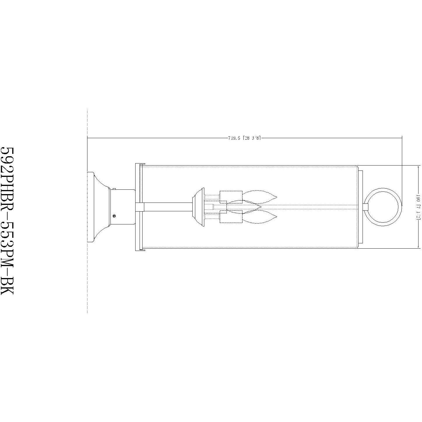 Sana 3 Light 28.5 inch Black Outdoor Pier Mounted Fixture