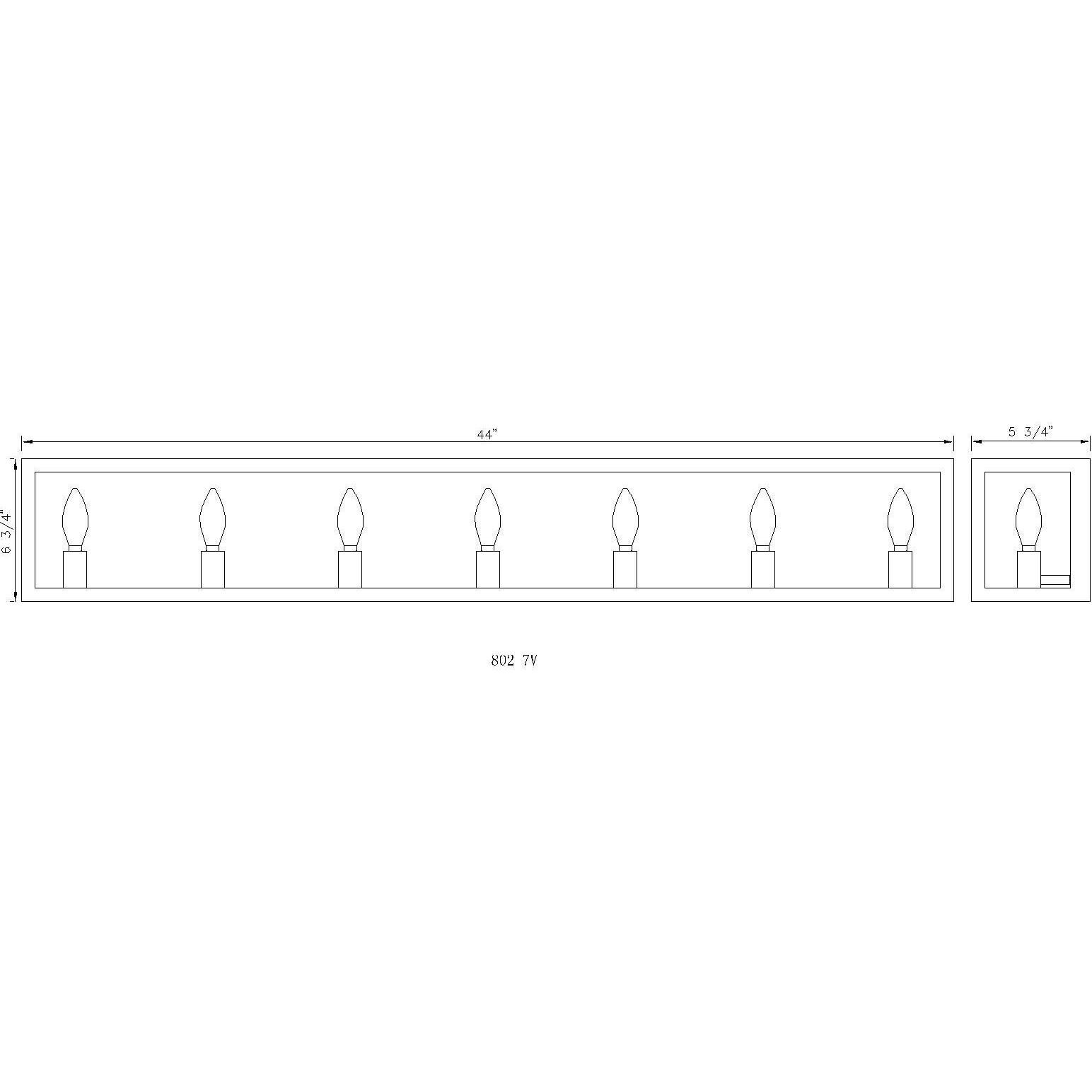 Infinity 7 Light 44 inch Misty Charcoal Vanity Wall Light