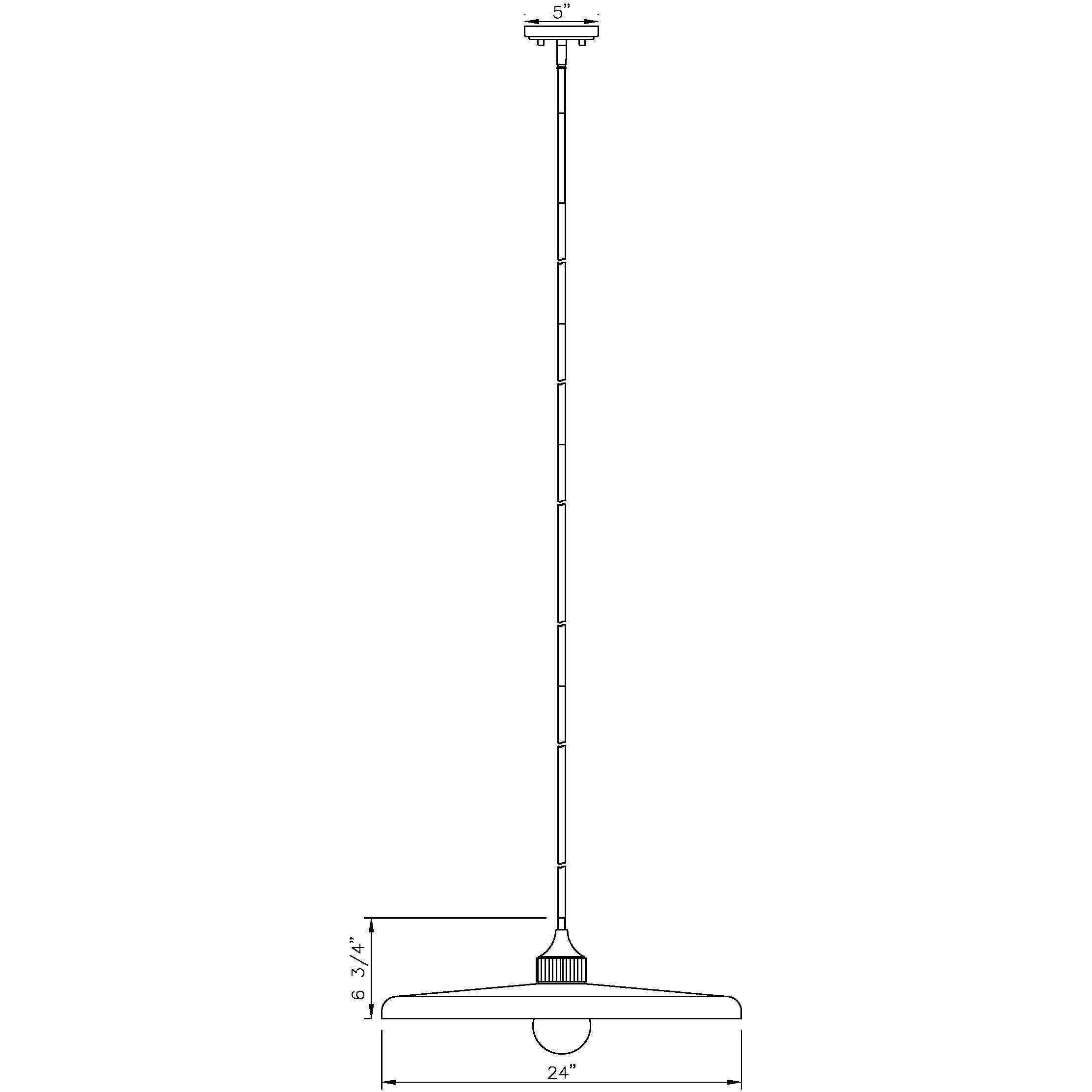 Paloma 1 Light 24 inch Matte Black Pendant Ceiling Light