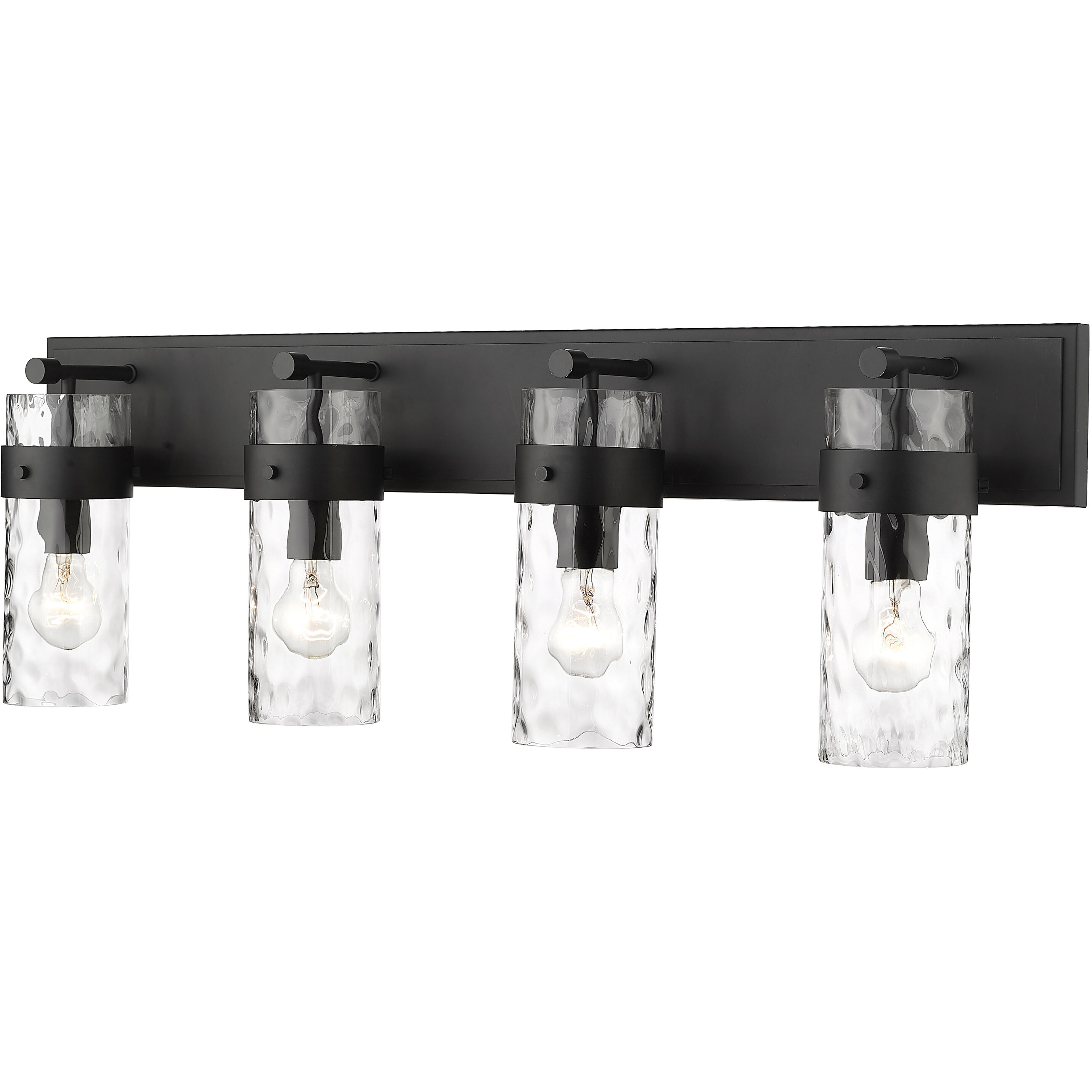 Fontaine 4 Light 34 inch Matte Black Vanity Wall Light