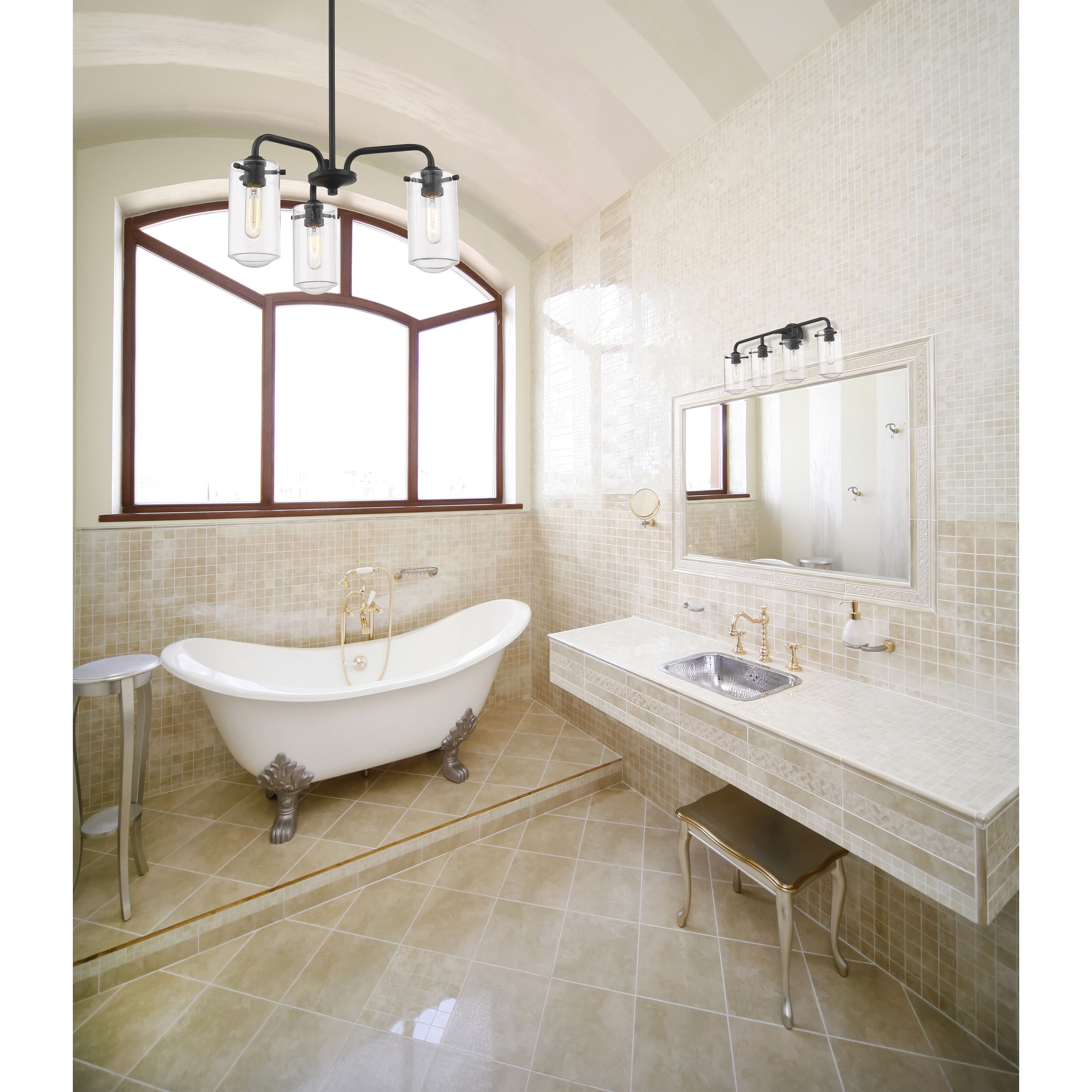 Delaney 4 Light 30 inch Matte Black Vanity Wall Light