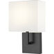 Saxon 1 Light 7 inch Matte Black Wall Sconce Wall Light
