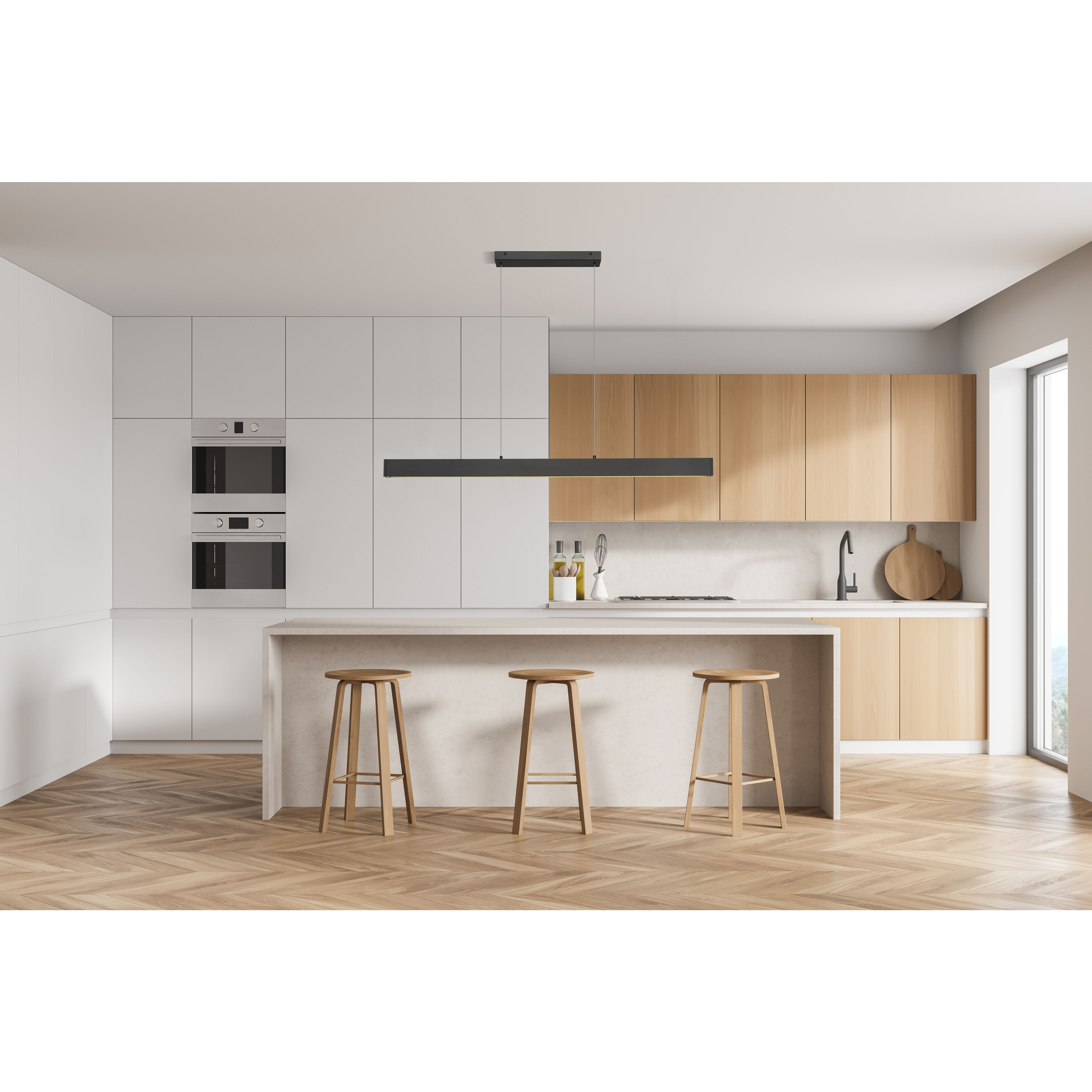 Hudson Linear Chandelier Ceiling Light in Matte Black