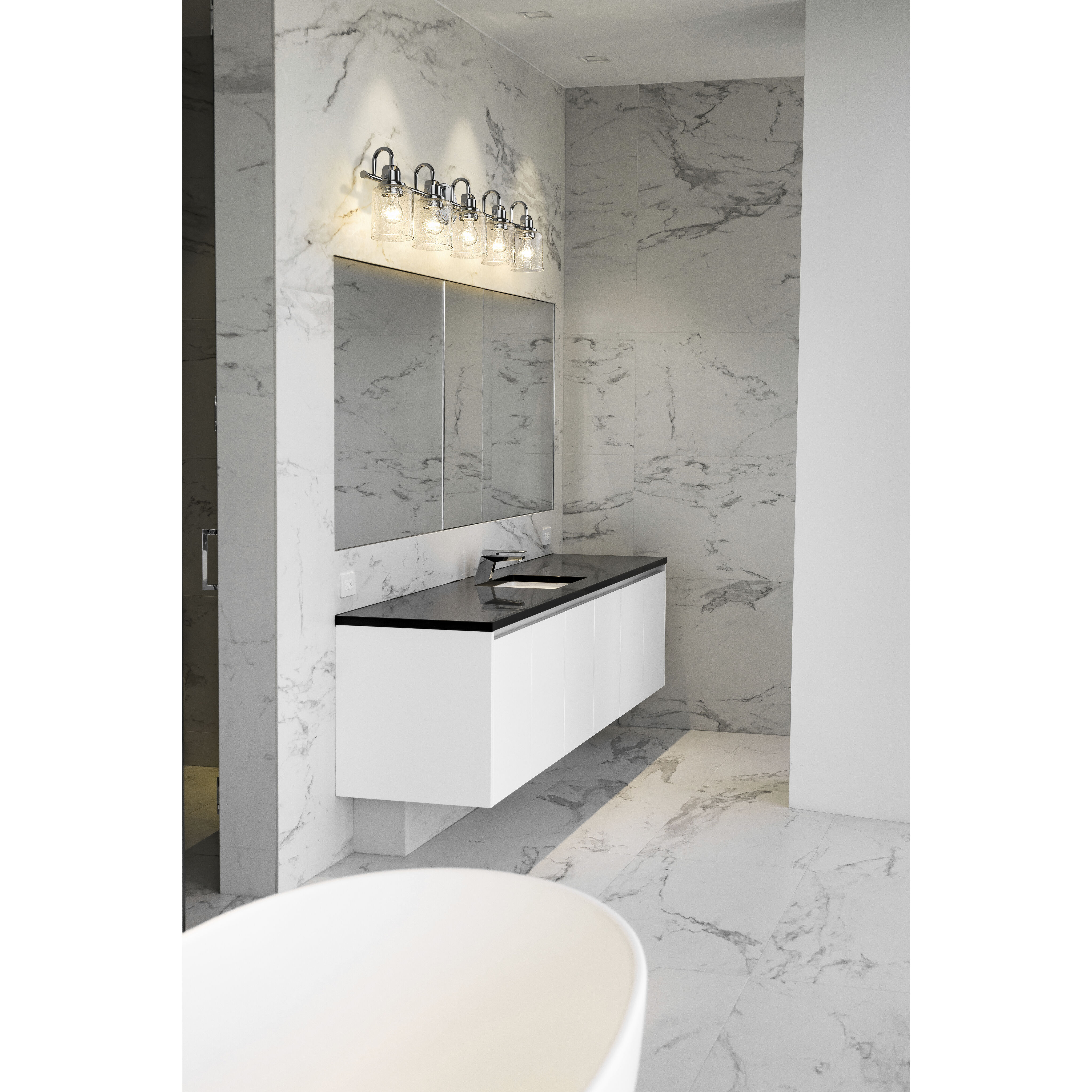 Kinsley 5 Light 35 inch Chrome Bath Vanity Wall Light