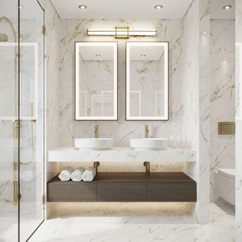 Harrison LED 32 inch Modern Gold Bath Vanity Wall Light