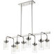 Calliope 8 Light 40 inch Polished Nickel Linear Chandelier Ceiling Light