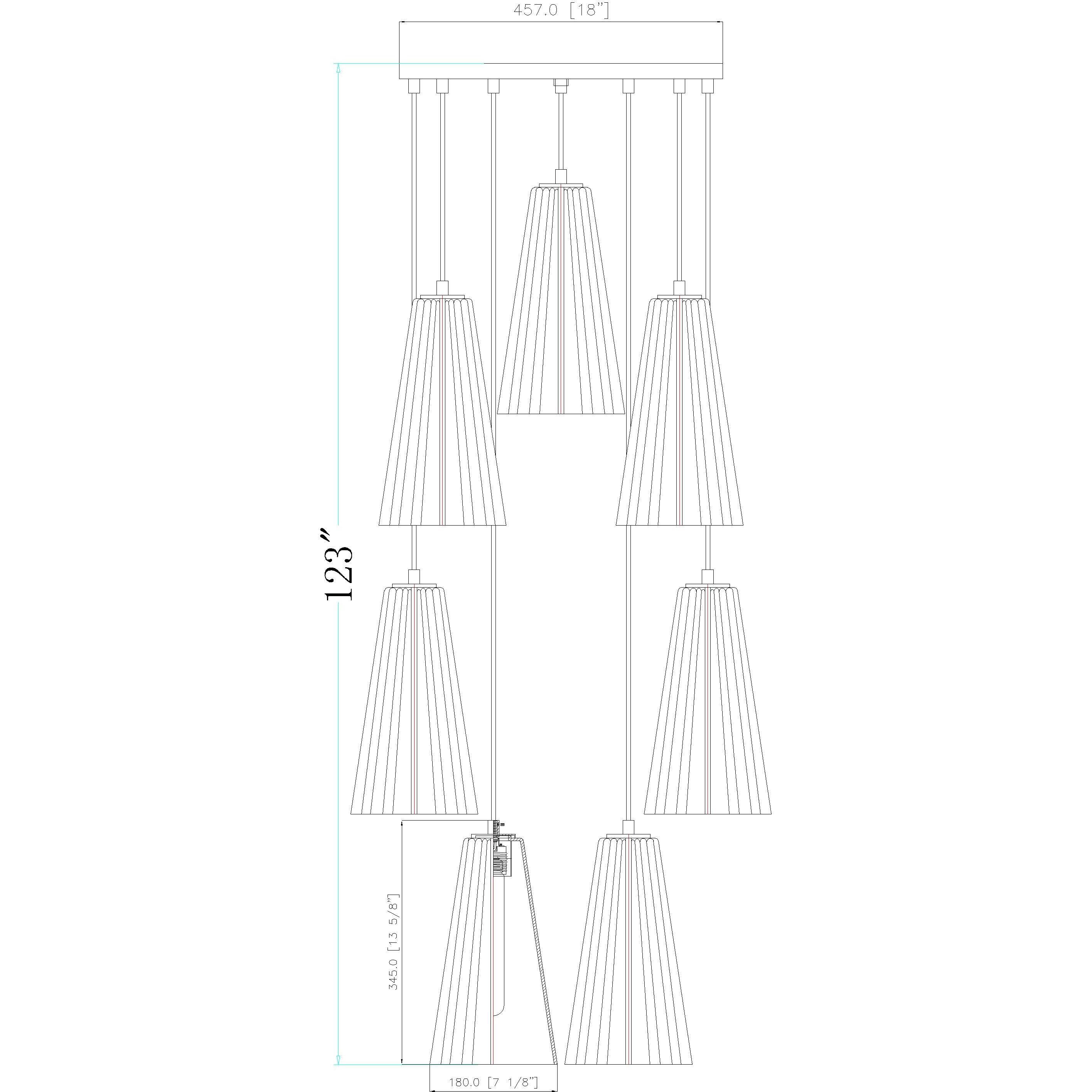 Farrell 7 Light 18 inch Matte Black Chandelier Ceiling Light