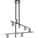 Calumet 6 Light 30 inch Matte Black and Polished Nickel Chandelier Ceiling Light