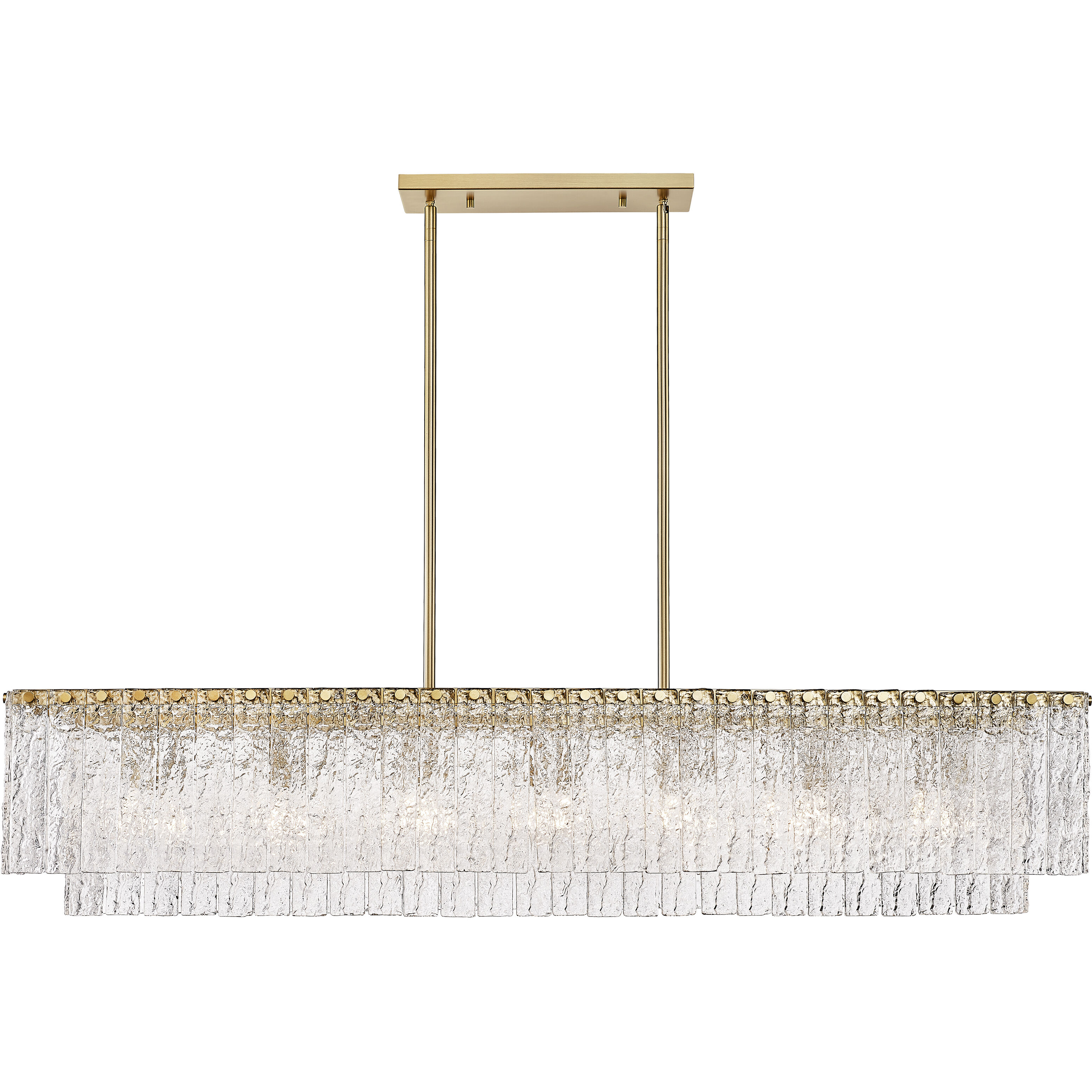 Glacier 7 Light 53.5 inch Modern Gold Linear Chandelier Ceiling Light