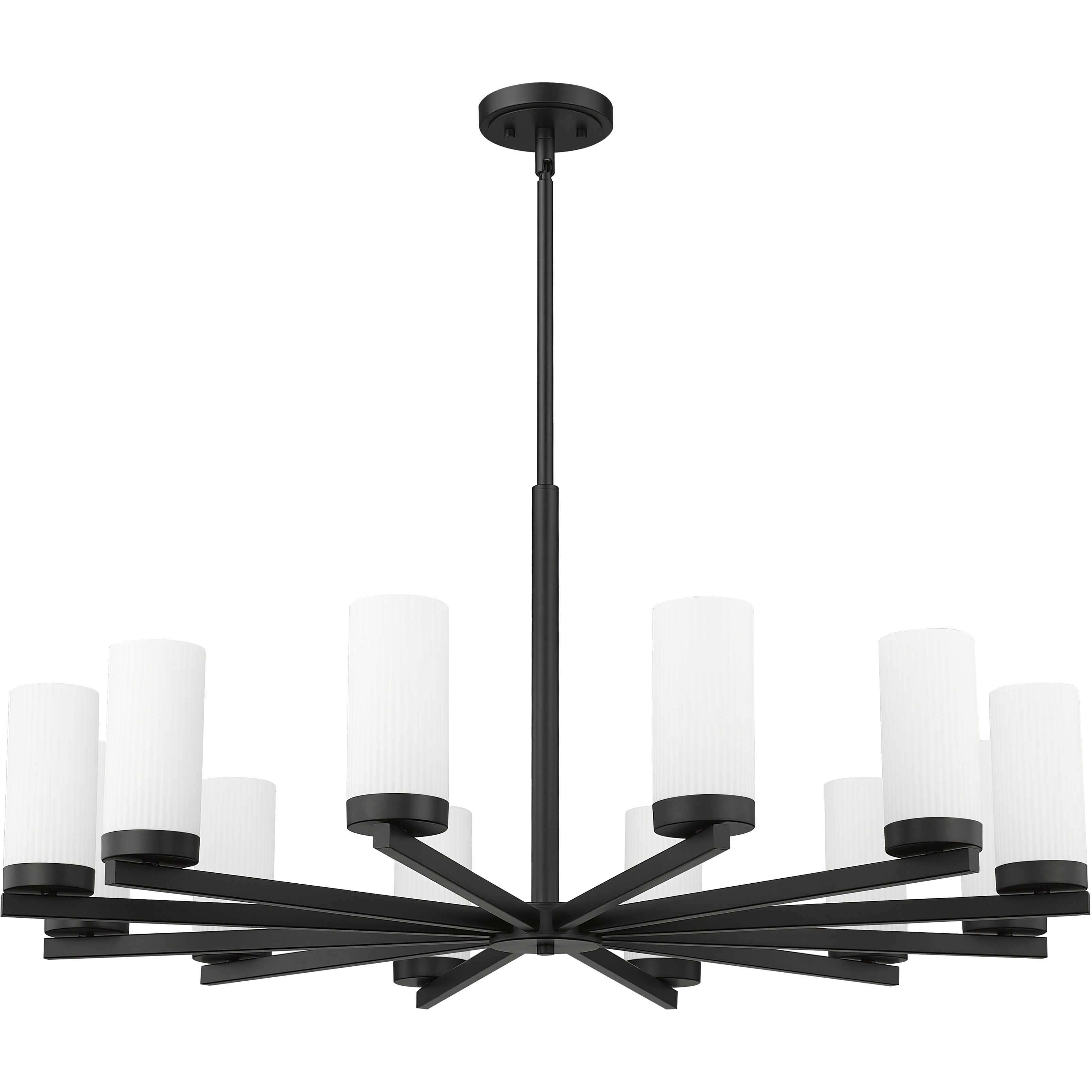 Danica 12 Light 39 inch Matte Black Chandelier Ceiling Light