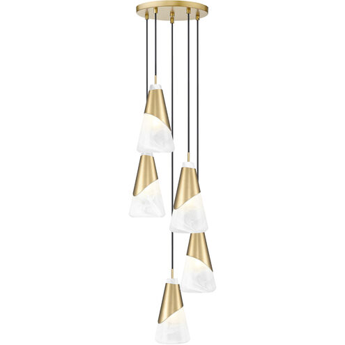 Aimie 5 Light 12 inch Modern Gold Chandelier Ceiling Light