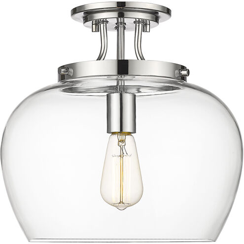 Joliet 1 Light 13 inch Chrome Semi Flush Mount Ceiling Light