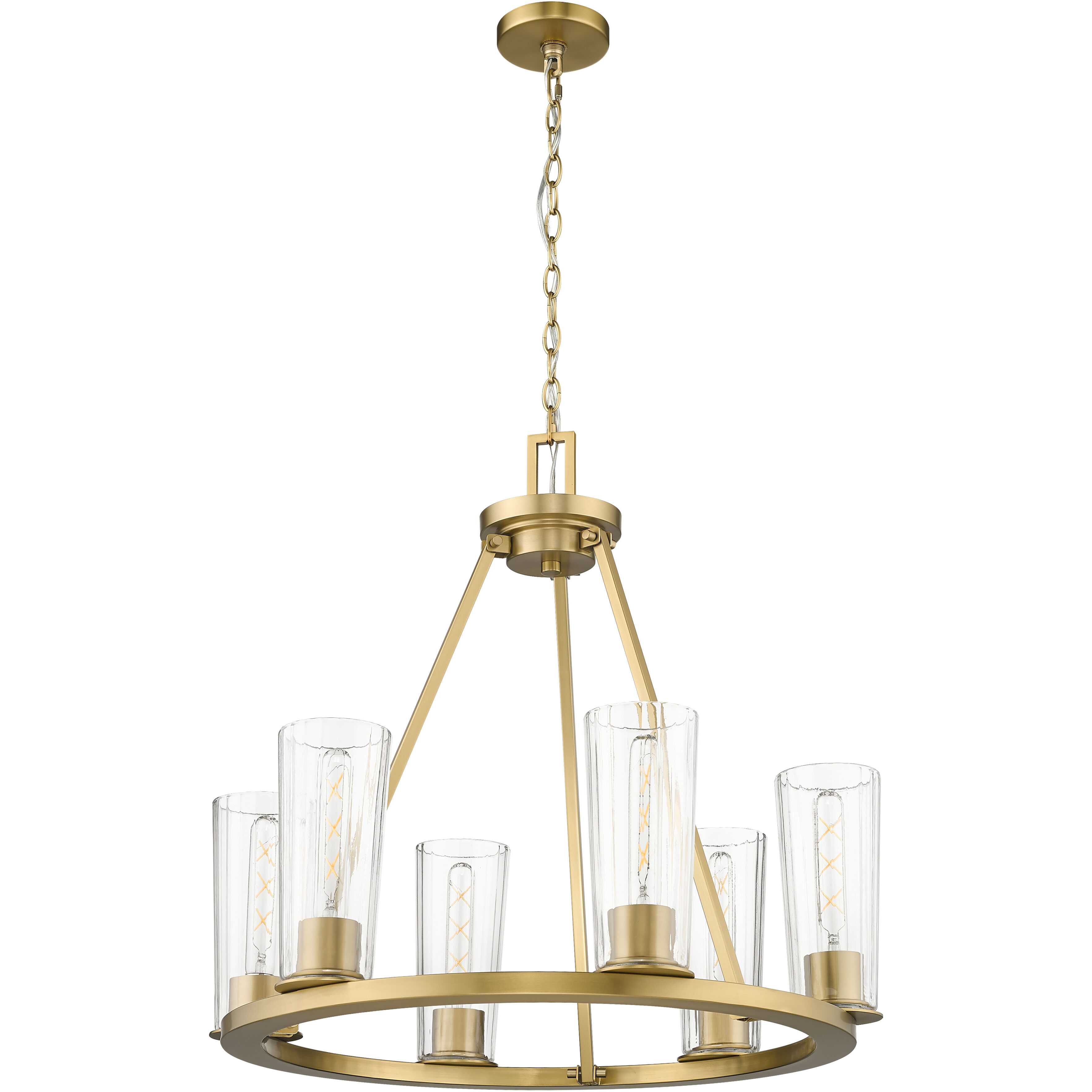Titus 6 Light 26 inch Modern Gold Chandelier Ceiling Light