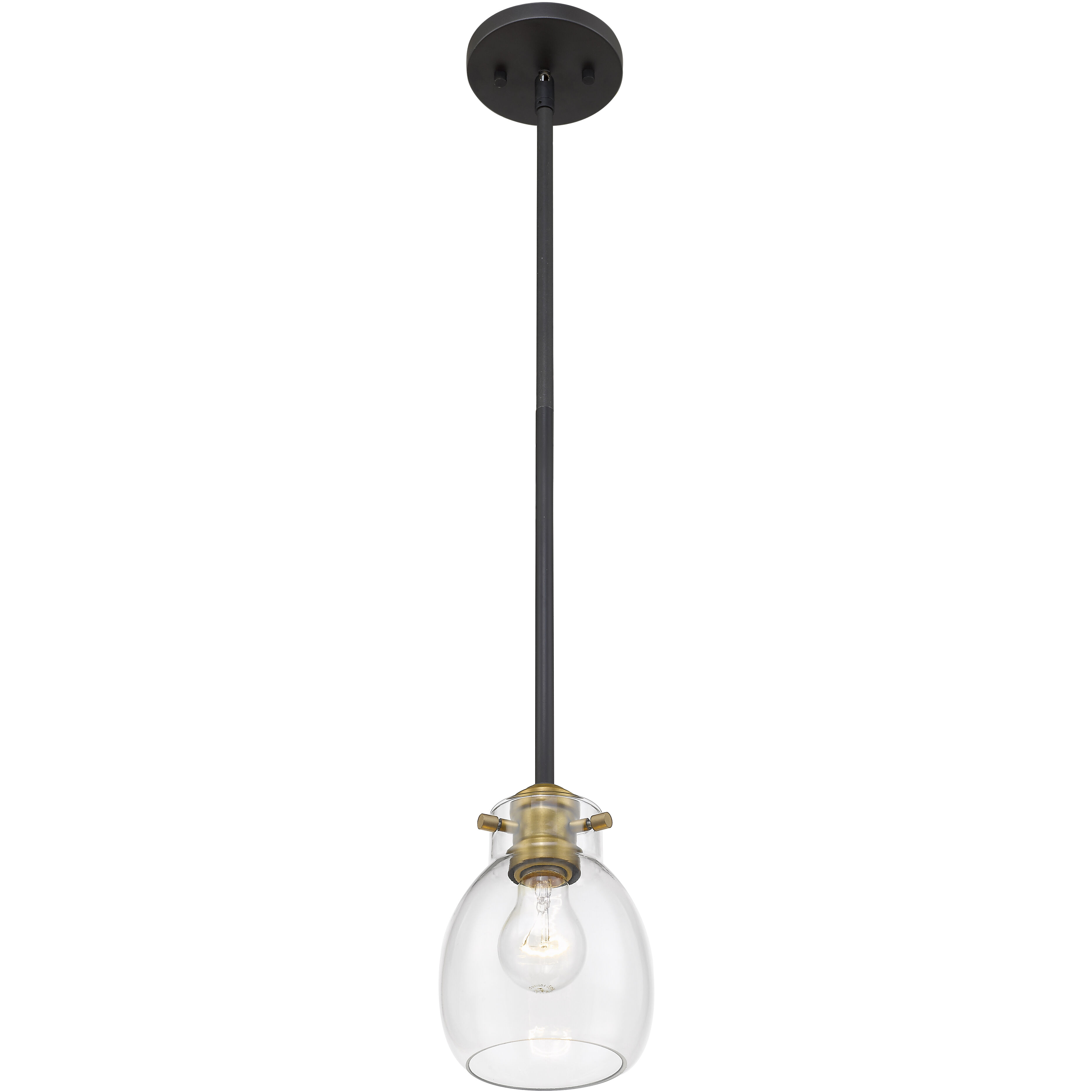 Kraken 1 Light 5.25 inch Matte Black and Olde Brass Pendant Ceiling Light