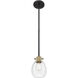 Kraken 1 Light 5.25 inch Matte Black and Olde Brass Pendant Ceiling Light
