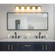 Soledad 5 Light 38.75 inch Brushed Gold Vanity Wall Light