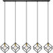 Vertical 5 Light 54 inch Bronze and Olde Brass Linear Chandelier Ceiling Light