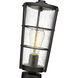 Helix 1 Light 18 inch Black Outdoor Pier Mounted Fixture