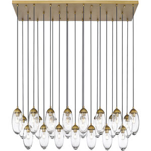 Arden 23 Light 54 inch Rubbed Brass Linear Chandelier Ceiling Light