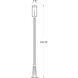 Nuri 1 Light 115.5 inch Black Outdoor Post Mounted Fixture