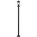 Tiberius 4 Light 118.5 inch Black Outdoor Post Mounted Fixture in Clear Seedy Glass