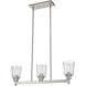 Bohin 3 Light 30 inch Brushed Nickel Linear Chandelier Ceiling Light