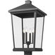 Beacon 4 Light 29.75 inch Black Outdoor Post Mount Fixture