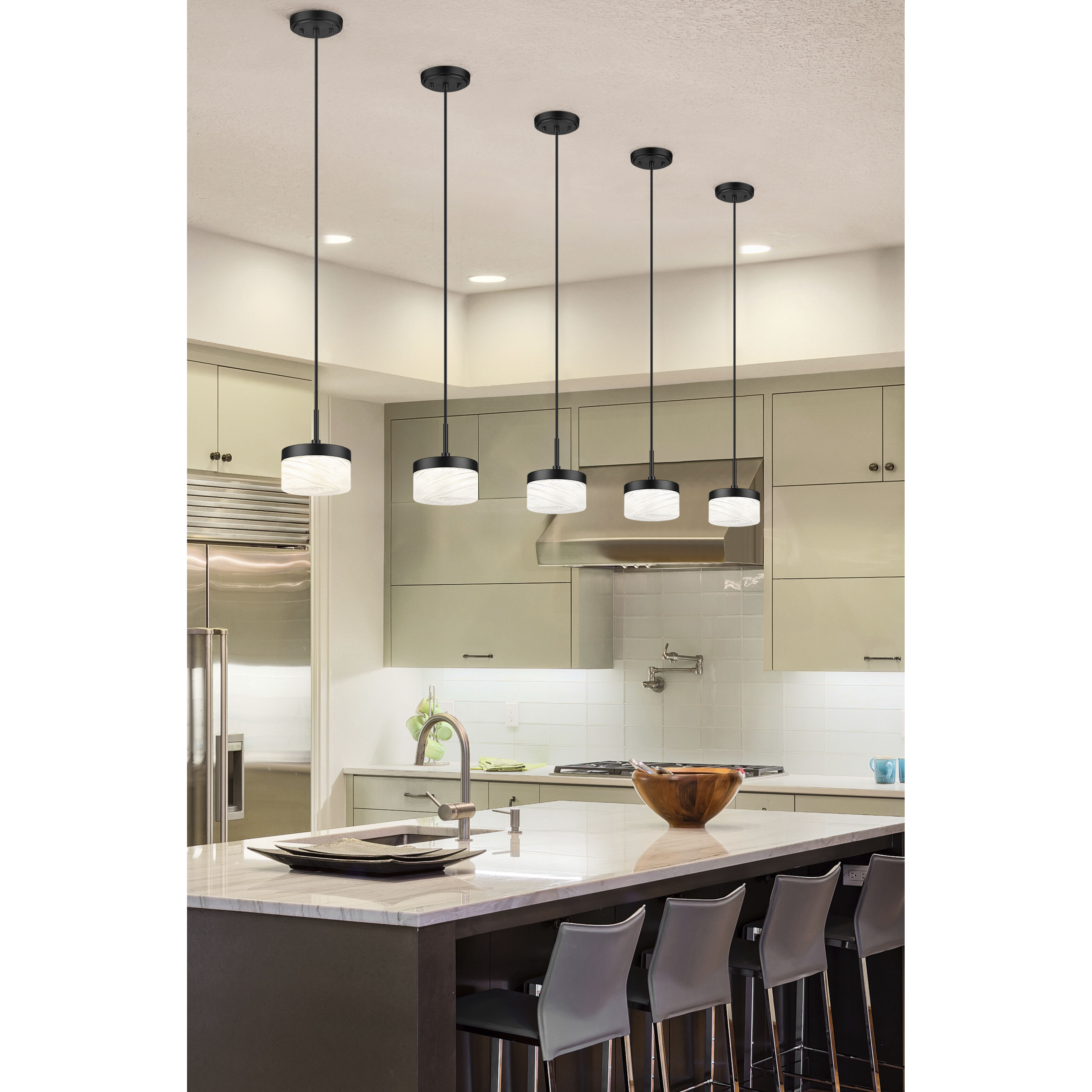 Renaud Pendant Ceiling Light in Matte Black