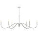 Toussant 6 Light 63 inch Brushed Nickel Chandelier Ceiling Light