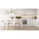 Neutra 5 Light 44 inch Matte Black and Foundry Brass Linear Chandelier Ceiling Light in Matte Black and Factory Bronze