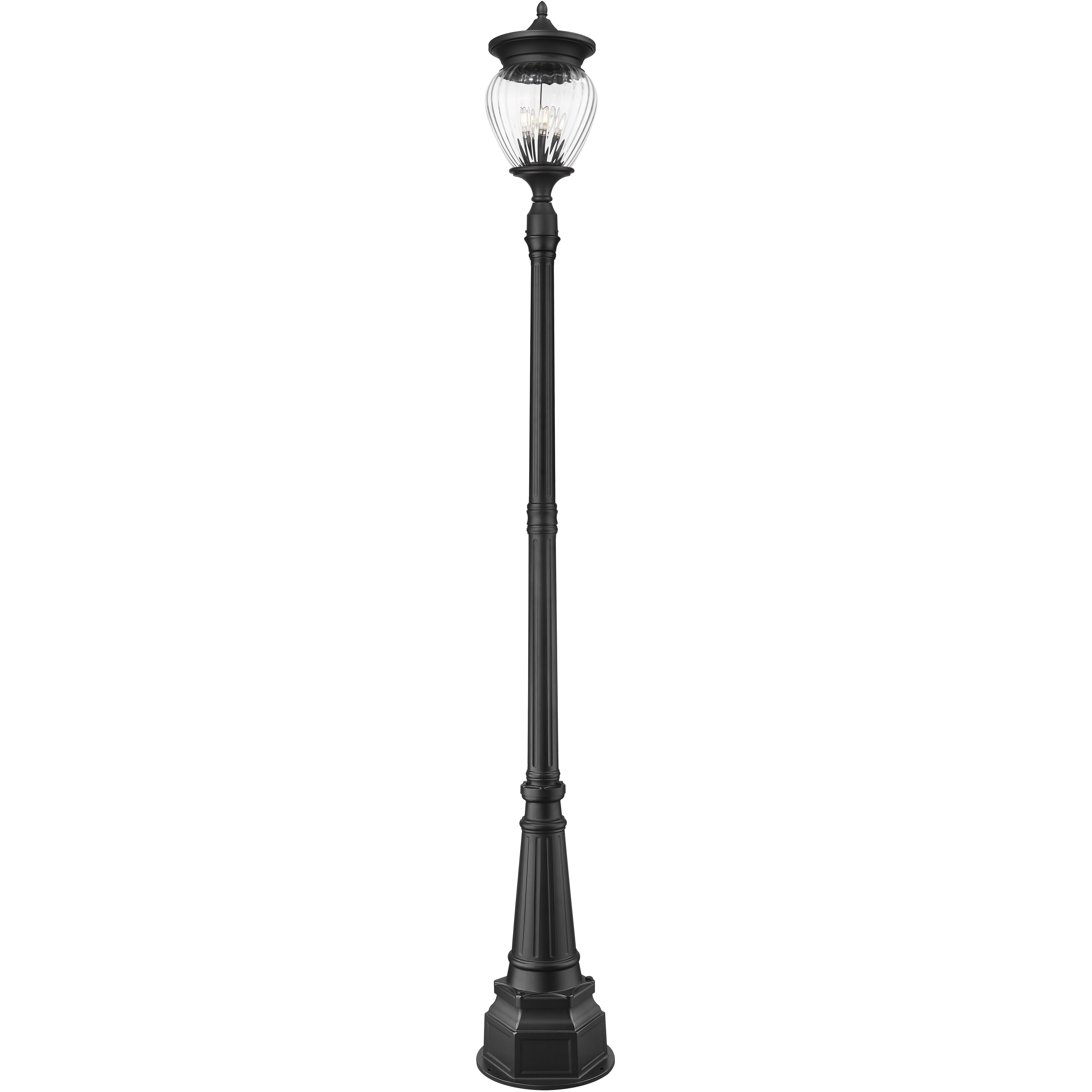 Davina 4 Light 107.25 inch Black Outdoor Post Mounted Fixture in G9